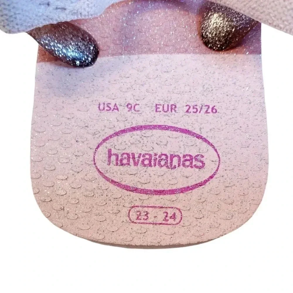 Havaianas | Pink Glitter Toddler Flip-Flops (9T)